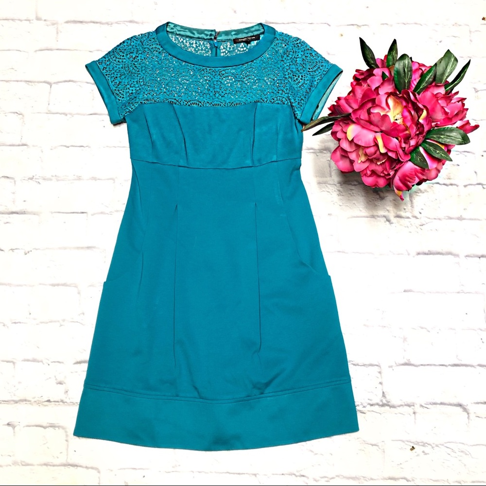 Stunning Turquoise Nanette Lepore Lace Midi Dress
